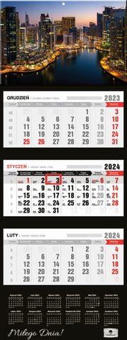 Kalendarz 2024 trjdzielny City Dubai KT-2 v.53, 