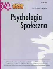 ksiazka tytu: Psychologia Spoeczna tom 12 nr 2 (41) 2017 autor: 