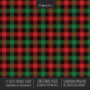 Christmas Plaid Scrapbook Paper Pad 8x8 Scrapbooking Kit for Cardmaking Gifts, DIY Crafts, Printmaking, Papercrafts, Holiday Decorative Pattern Pages, Crafty As Ever