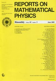 Reports on Mathematical Physics 79/3 2009, 