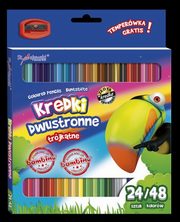 Kredki szkolne Bambino trjktne dwustronne 24 sztuki/48 kolorw + temperwka, 