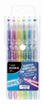 Dugopisy diamentowe Kidea z brokatem 6 kolorw, 