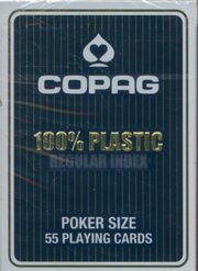 Karty do gry Copag 100% plastic Regular index niebieskie, 