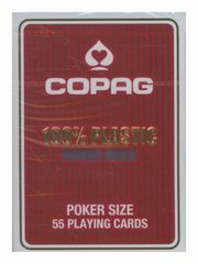 Karty do gry Copag 100% Plastic Poker size Jumbo Index czerwone, 