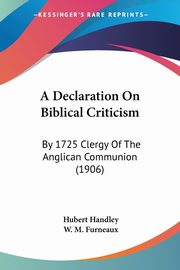 A Declaration On Biblical Criticism, 