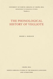 The Phonological History of Vegliote, Hadlich Richard L.