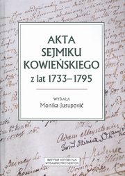 Akta sejmiku kowieskiego z lat 1733-1795, 