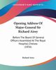 Opening Address Of Major-General Sir Richard Airey, Airey Richard