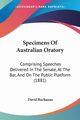Specimens Of Australian Oratory, Buchanan David