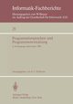 Programmiersprachen und Programmentwicklung, 