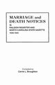 Marriage and Death Notices in Raleigh Register and North Carolina State Gazette, 1826-1845, 