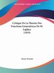 Critique De La Theorie Des Fonctions Generatrices De M. Laplace (1819), Wronski Hoene