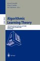 Algorithmic Learning Theory, 