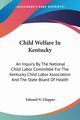 Child Welfare In Kentucky, Clopper Edward N.