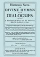 Harmonia Sacra or Divine Hymns and Dialogues. with a Through-Bass for the Theobro-Lute, Bass-Viol, Harpsichord or Organ. Book II. [Facsimile of the 1726 edition, printed by William Pearson.], Purcell Henry