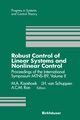 Robust Control of Linear Systems and Nonlinear Control, Kaashoek M. A.
