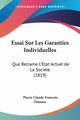 Essai Sur Les Garanties Individuelles, Daunou Pierre Claude Francois