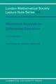 Microlocal Analysis for Differential Operators, Grigis Alain