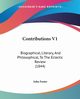 Contributions V1, Foster John