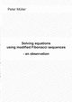 Solving equations - using modified Fibonacci sequences, Mller Peter