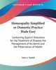 Homeopathy Simplified or Domestic Practice Made Easy, Tarbell John A.