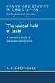The Lexical Field of Taste, Backhouse A. E.