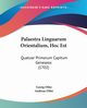Palaestra Linguarum Orientalium, Hoc Est, Otho Georg