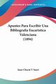 Apuntes Para Escribir Una Bibliografia Eucaristica Valenciana (1894), Sauri Juan Churat Y