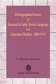 Bibliographical Survey of Sources for Early Yoruba Language, Ogunsheye F. Adetowun