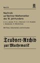 Nachrufe Auf Berliner Mathematiker Des 19. Jahrhunderts, 