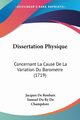 Dissertation Physique, Roubaix Jacques De