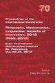 Proceedings of the International Conference Philosophy, Mathematics, Linguistics, 