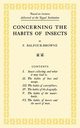 Concerning the Habits of Insects, Balfour-Browne F.