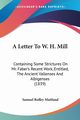A Letter To W. H. Mill, Maitland Samuel Roffey