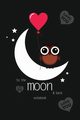 To The Moon and Back Notebook, Blank Write-in Journal, Dotted Lines, Wide Ruled, Medium (A5) 6 x 9 In (Black), Everyday Write