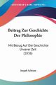 Beitrag Zur Geschichte Der Philosophie, Schram Joseph