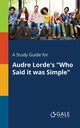 A Study Guide for Audre Lorde's 