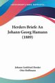 Herders Briefe An Johann Georg Hamann (1889), Herder Johann Gottfried