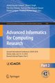 Advanced Informatics for Computing Research, 