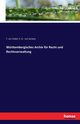 Wrttembergisches Archiv fr Recht und Rechtsverwaltung, von Kbel F.