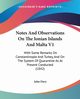 Notes And Observations On The Ionian Islands And Malta V1, Davy John