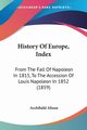 History Of Europe, Index, Alison Archibald