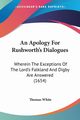 An Apology For Rushworth's Dialogues, White Thomas