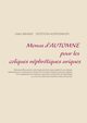 Menus d'automne pour les coliques nphrtiques uriques, Menard Cedric