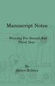 Manuscript Notes - Weaving for Second and Third Year, Holmes James