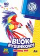 Blok rysunkowy A4 Astrapap 20 arkuszy 10 sztuk, 