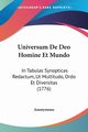 Universum De Deo Homine Et Mundo, Anonymous