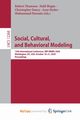 Social, Cultural, and Behavioral Modeling, 