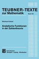 Analytische Funktionen in der Zahlentheorie, Krtzel Ekkehard