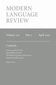 Modern Language Review (120.2) April 2025, 